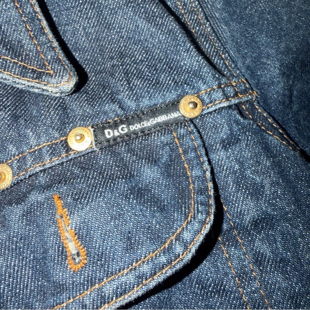 D&G Dolce And Gabbana Vintage Jeans Jacket Gold Studded Leopard Iconic - Picture 4 of 7